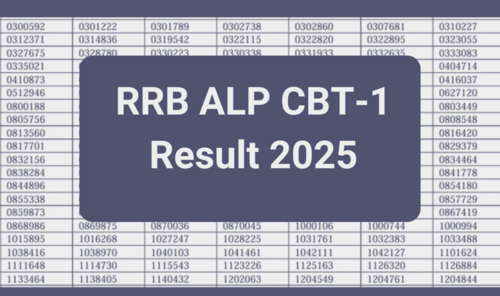 RRB ALP CBT 1 Result 2025